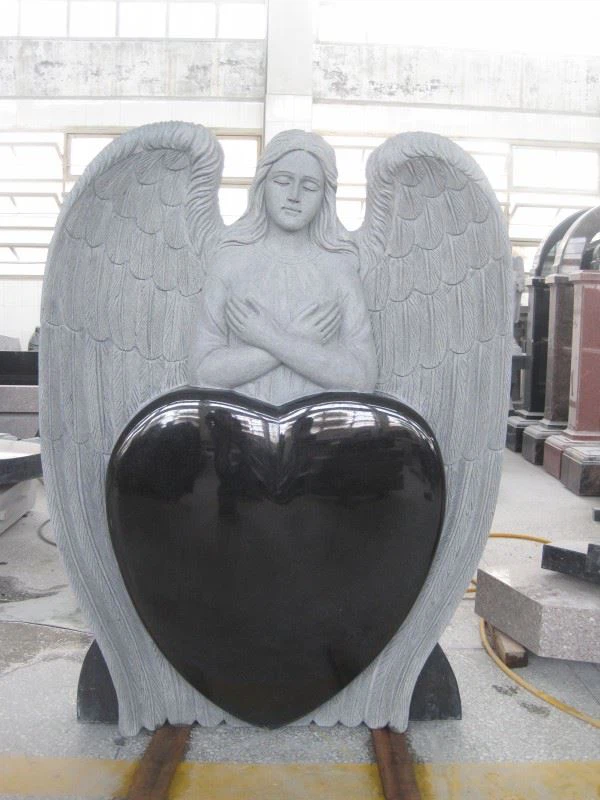 black granite heart monument 2