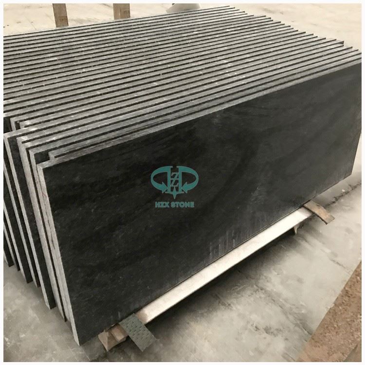 Matte Angola Black Granite Kitchen Tops