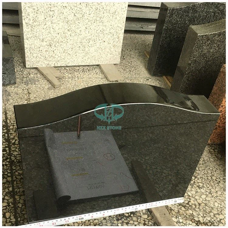Polished Black Granite Headstone