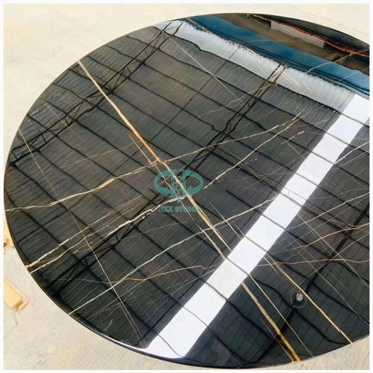 Saint Laurent Black Marble Round Table