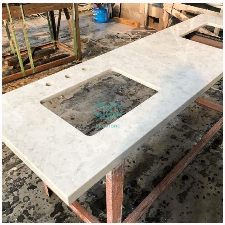 White Carrara Quartz Vanity Top