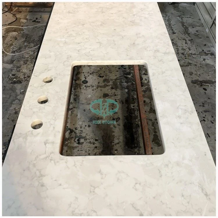 White Carrara Quartz Stone Vanity Top