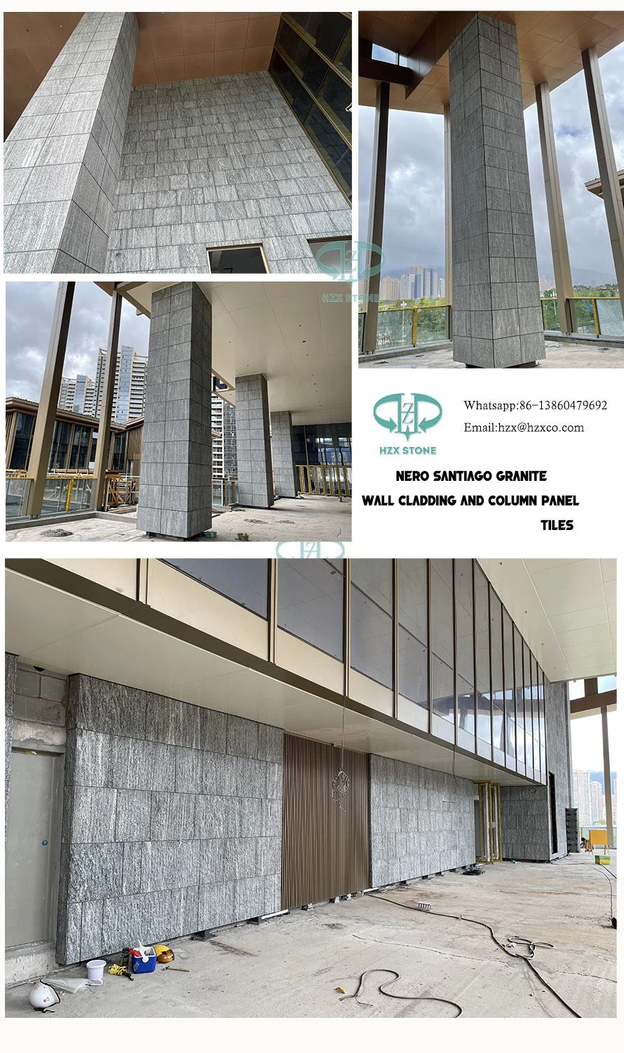 Nero Santiago Granite Cladding Tiles