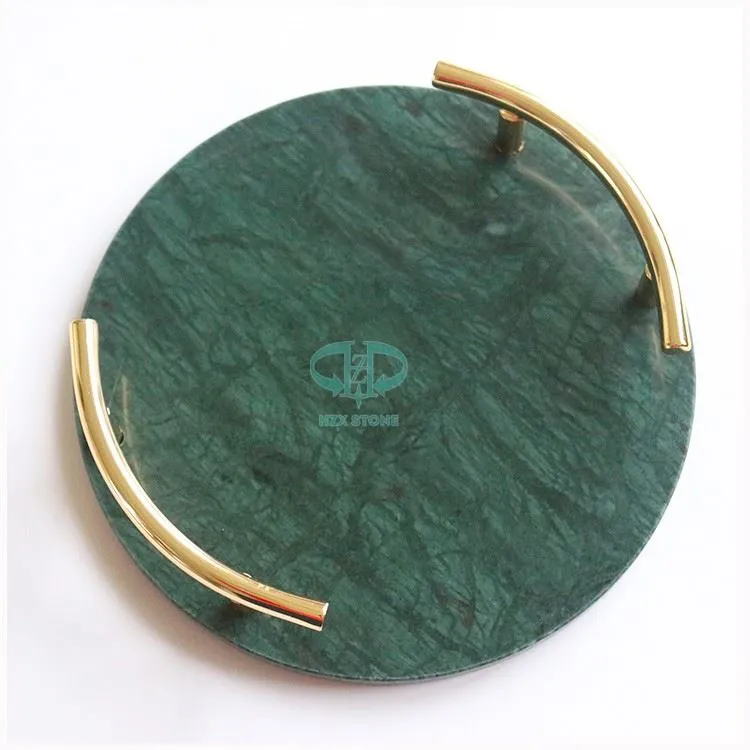 Green Marble Round Fruit Tray