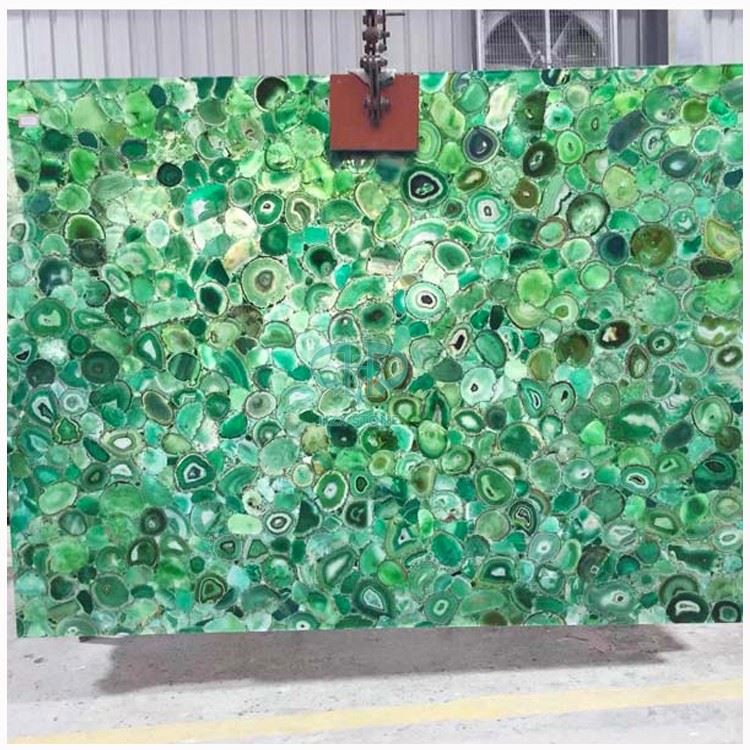 Backlit Green Gemstone Slab Backlit Green Gemstone Slab