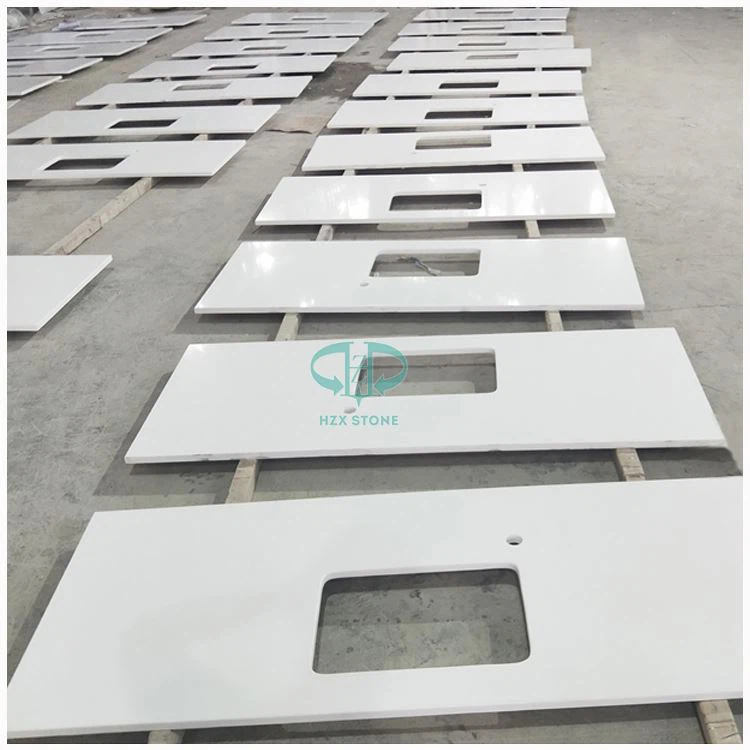 Pure White Quartz Countertops Slab
