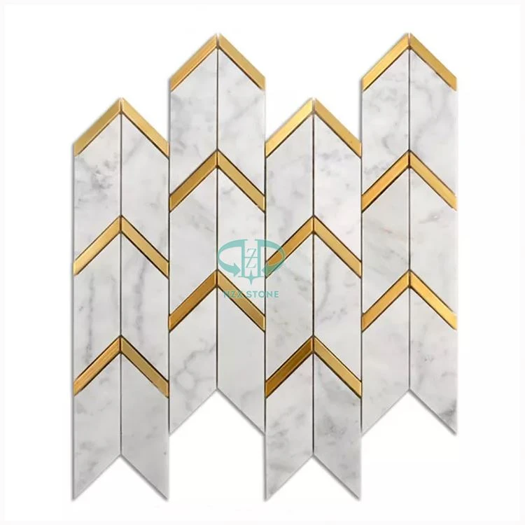 Herringbone Marble Mosaic Tile