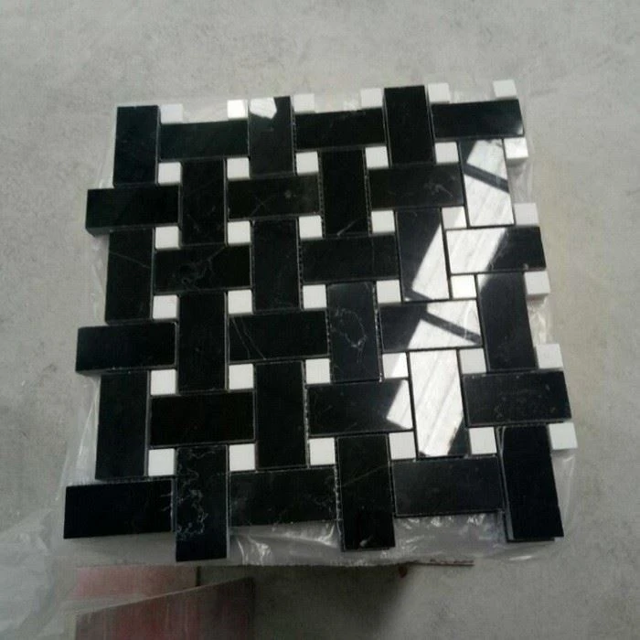 Basket weave Nero Marquina mosaic (3)