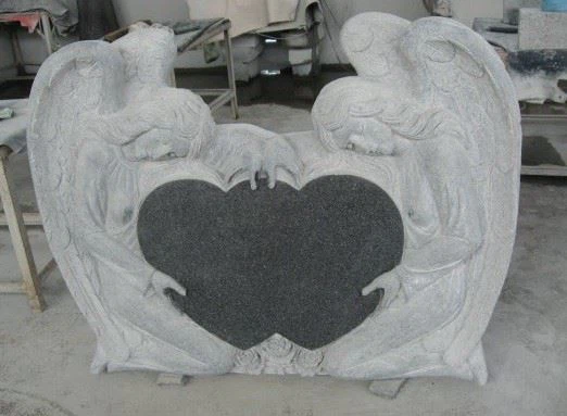 Black Granite Heart Angel