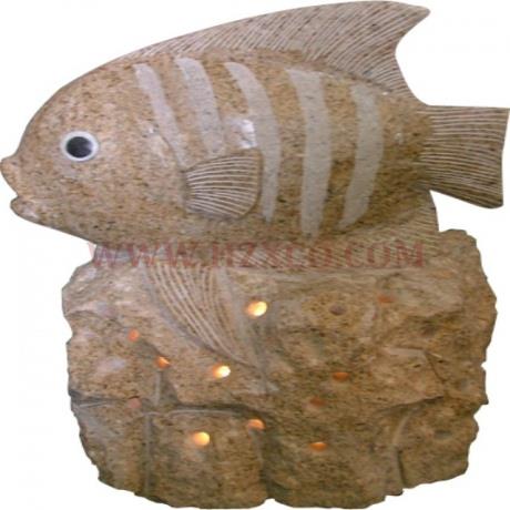 G682 Yellow Granite Fish Sculpture