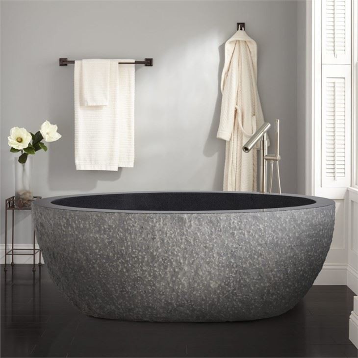 Black Granite Stone Bathtub