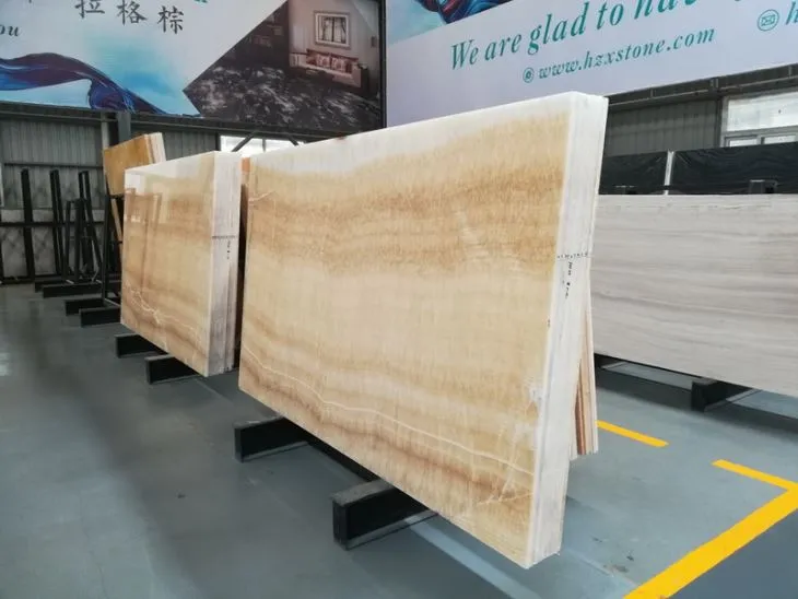Hony Onyx-Yellow Onyx-Vein cut slabs