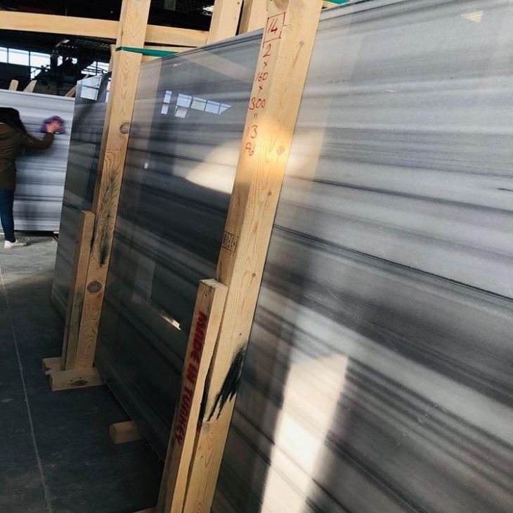 White Straight Line Marble