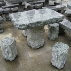 China Green Stone Table And Bench