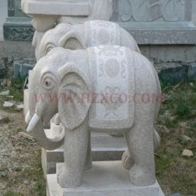Pink Granite Elephant Sculpture