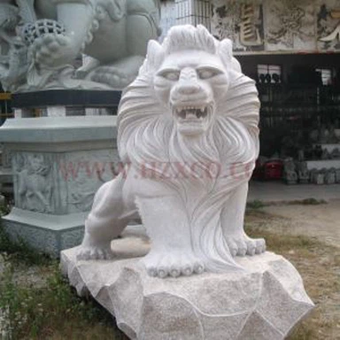 White Granite Lion Sculpture