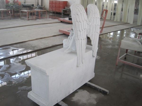 White Marble Angel Monument