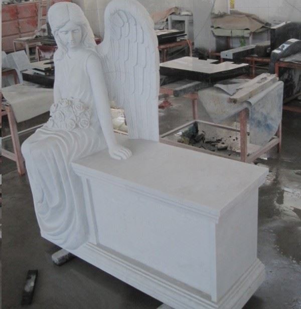 White Marble Angel Monument