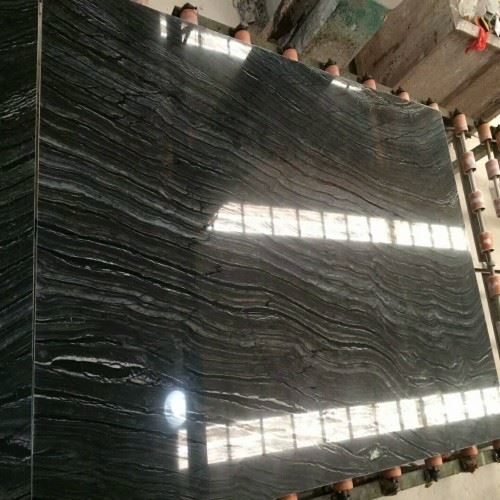 Black Ancient Wood Grain Marble