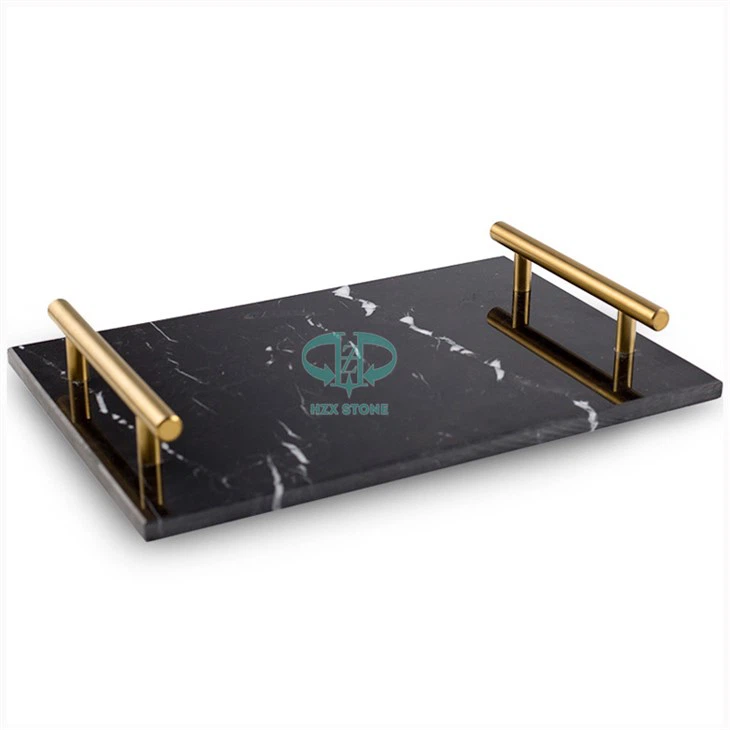 Black Marble Tray With Handles Manufacturers, Suppliers, Factory Wholesale Price HZX STONE