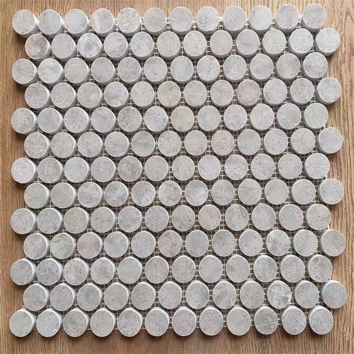 Cindy Grey Round Mosaic Tiles for batheroom