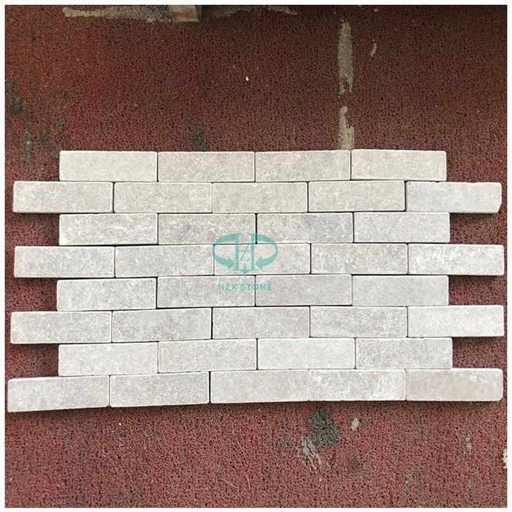 Cindy Grey Marble Tumbled Subway Mosaic Tiles