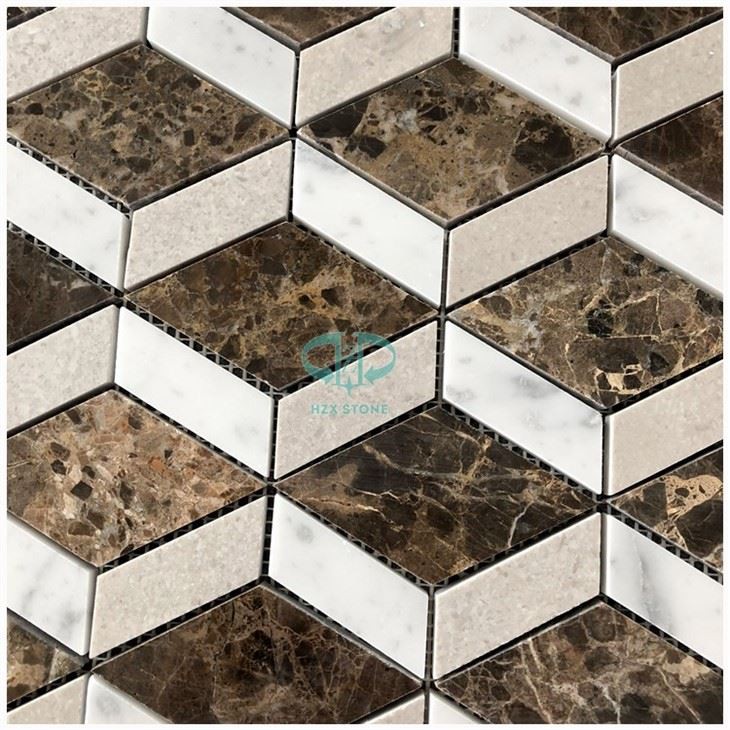 Dark Emperador Marble 3D Tiles