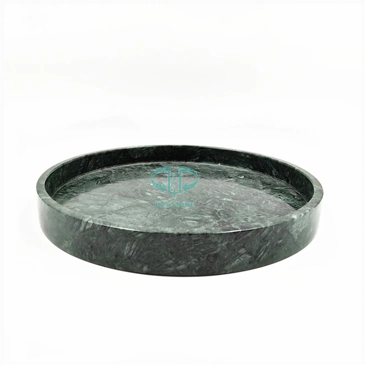 Round Green Marble Tray