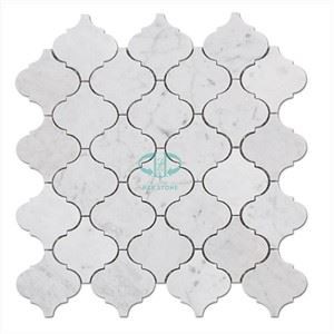 Carrara White Marble Lantern Mosaic Tiles