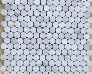 White Mosaic Penny Round