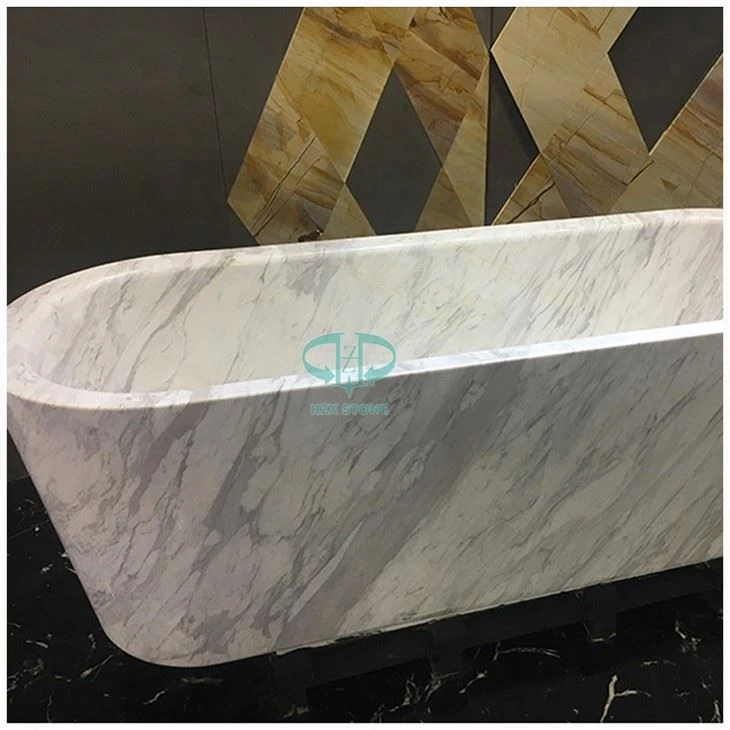 Volakas White Marble Bathtub