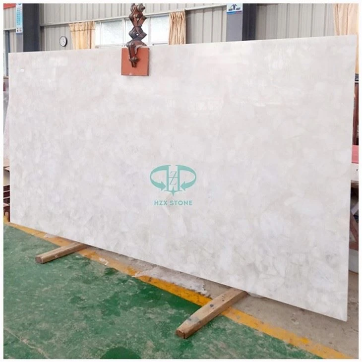 Semi Precious White Quartz Stone Slab