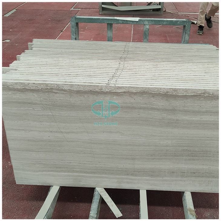 White Wood Marble Floor Tiles