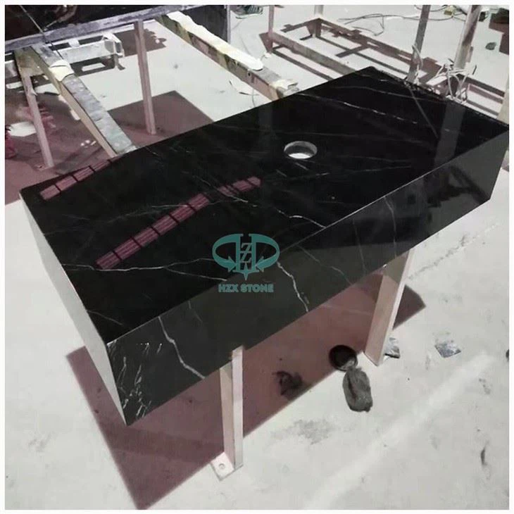 Nero Marquina Black Marble Bathroom Countertops