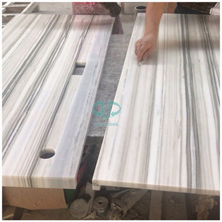 Calacatta Zebrino White Marble Vanity Top