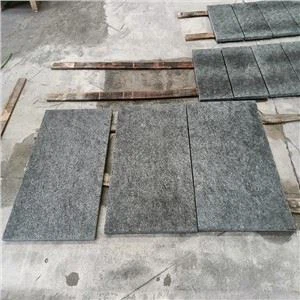 Angola Black Granite Tile With Flamed+brushed