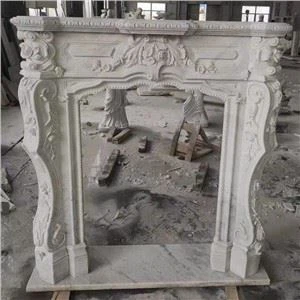 Carrara White Marble Fireplace