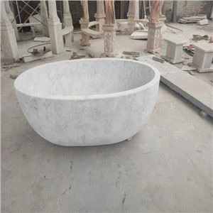 Carrara White Marble Freestanding Bathtub