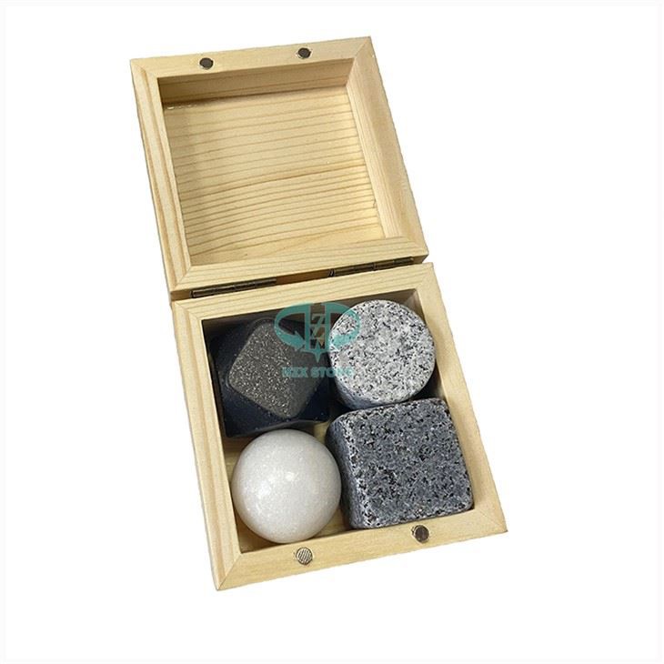 Premium Wholesale Whisky Ice Rocks Promotional Wooden Box Gift Set Customized Whiskey ...