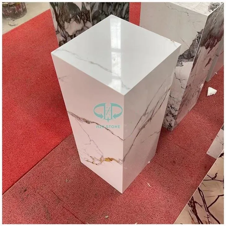 White Calacatta Quartz Plinth