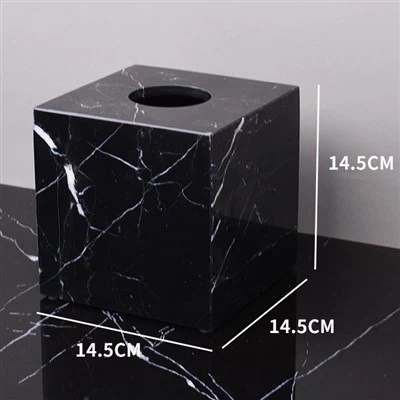 Natural Marble Black And White Root Tissue Box