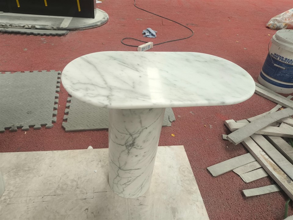 Bianco Carrara White Side Table