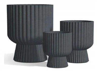 Black Fibre Clay Flowerpots