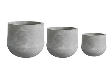 Fiber Clay Flower Planter HC30051-3S GREY