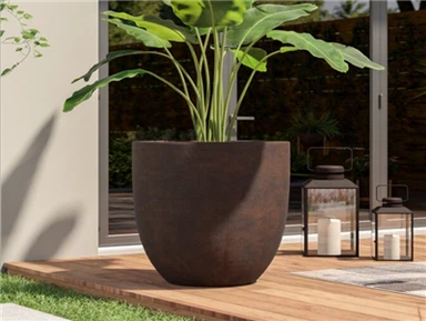Outdoor Fiber Clay Flower Pot