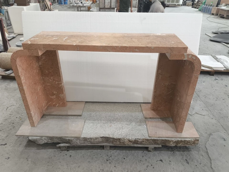Rosa Tea Marble Console Table