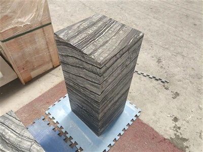 Ancient Wood Grain Marble Pedestal Column