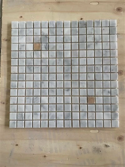 Carrara White Marble Mosaic With Brass