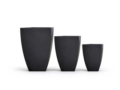 Fiber Clay Flower Planter HC88238-3S BLACK WASH