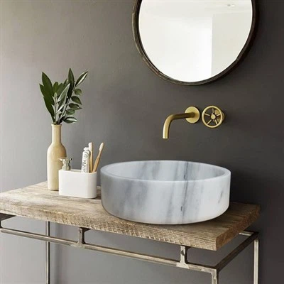 White Marble Basin For Interior